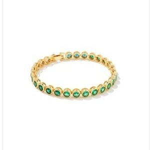 Kendra Scott Carmen Tennis Bracelet Gold Emerald Mix